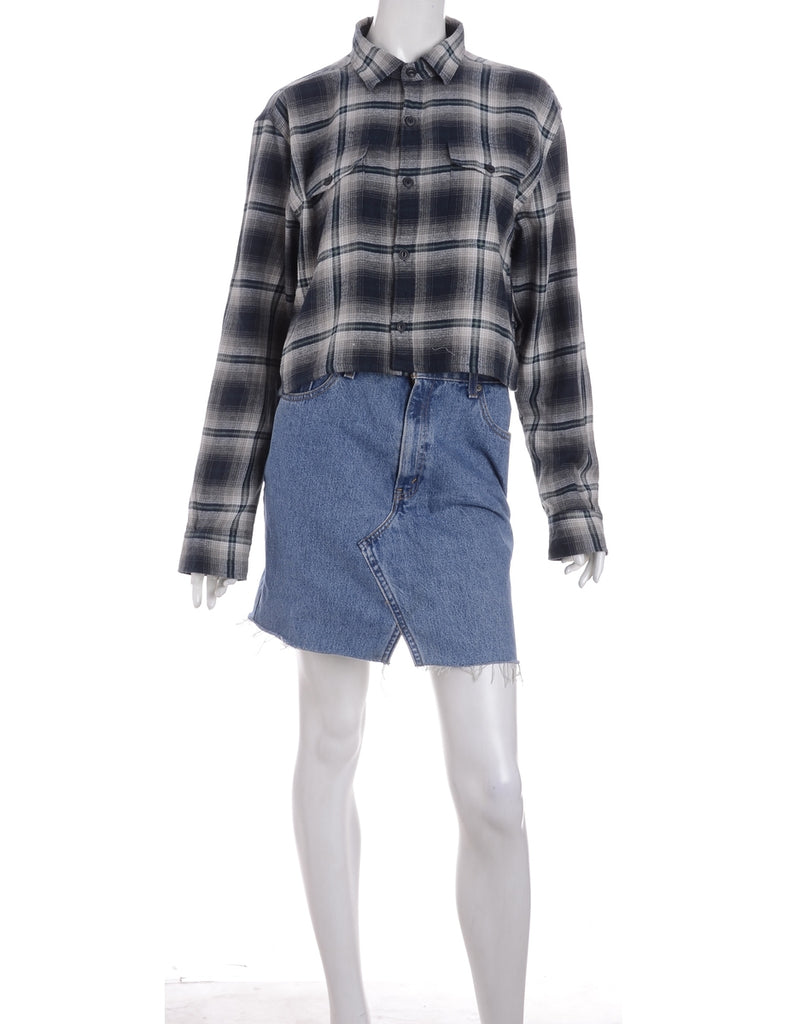 Beyond Retro Label Label Cropped Long Sleeve Flannel Shirt