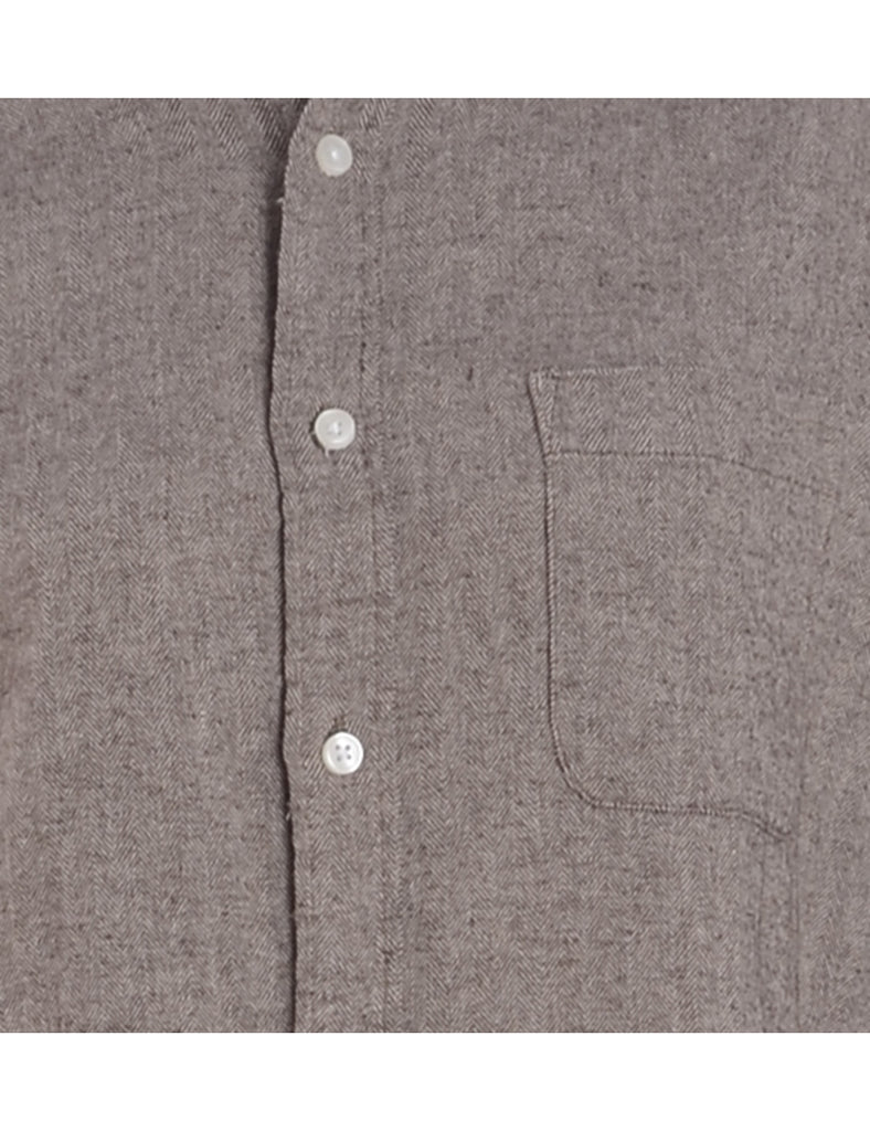 Beyond Retro Label Label Cropped Long Sleeve Flannel Shirt