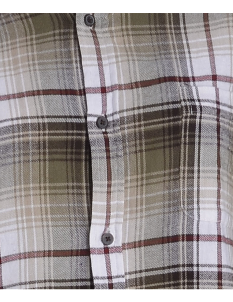 Beyond Retro Label Label Cropped Long Sleeve Flannel Shirt