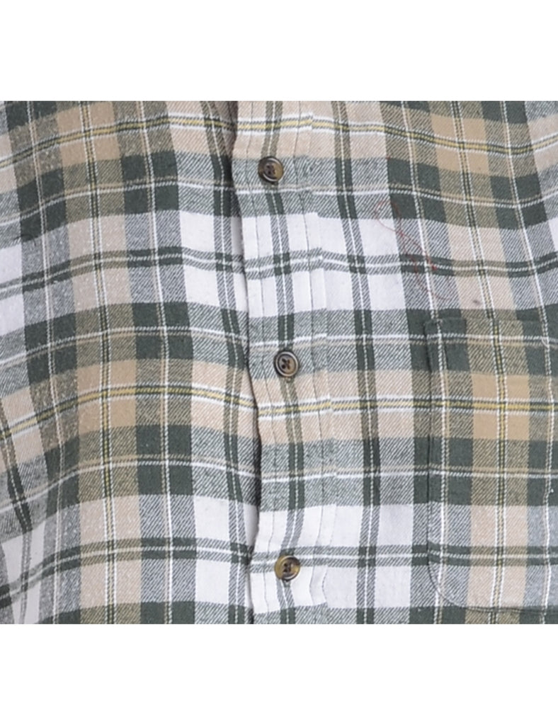 Beyond Retro Label Label Cropped Long Sleeve Flannel Shirt