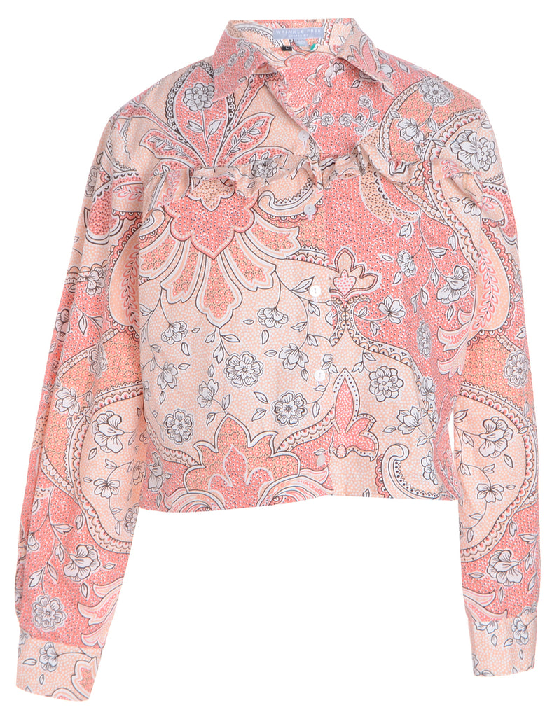 Beyond Retro Label Label Cropped Ruffle Shoulder Blouse