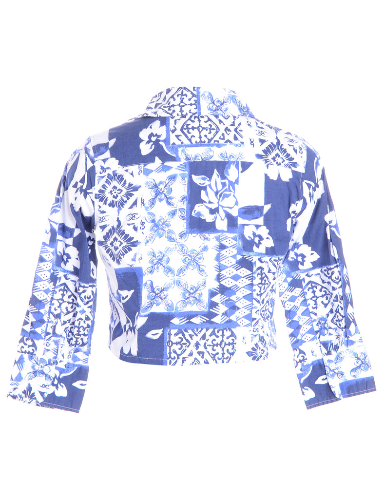 Beyond Retro Label Label Cropped Ruffle Shoulder Blouse