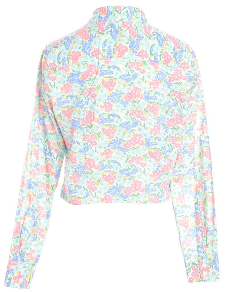 Beyond Retro Label Label Cropped Ruffle Shoulder Blouse