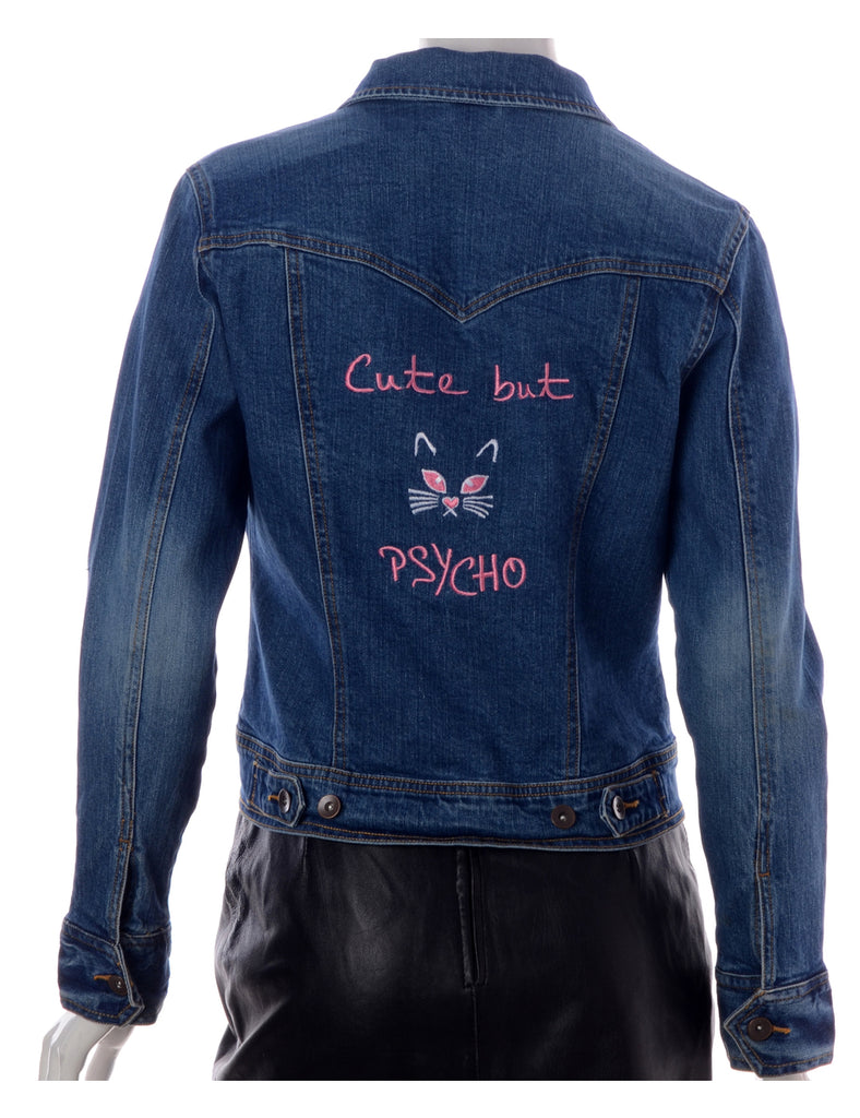Beyond Retro Label Label Cute But Psycho Denim Jacket