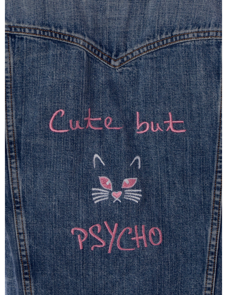 Beyond Retro Label Label Cute But Psycho Denim Jacket