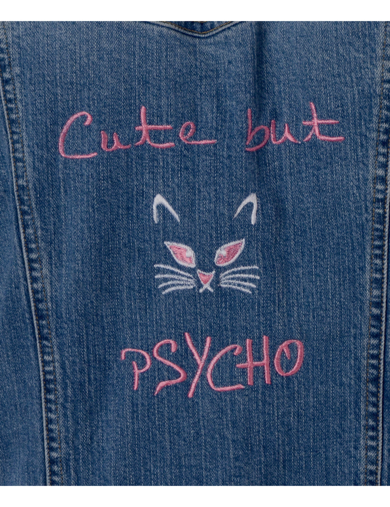 Beyond Retro Label Label Cute But Psycho Denim Jacket