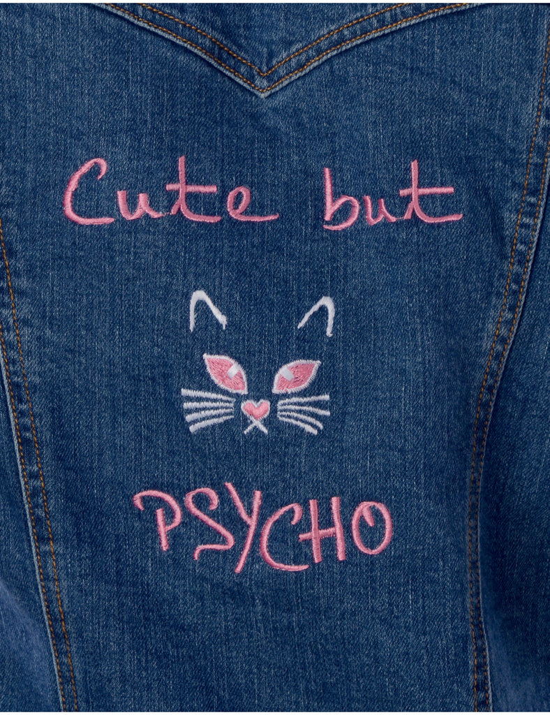 Beyond Retro Label Label Cute But Psycho Denim Jacket