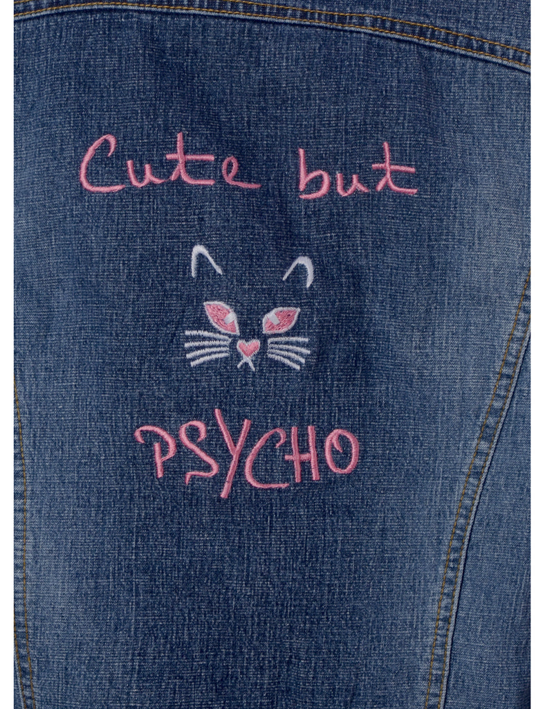 Beyond Retro Label Label Cute But Psycho Denim Jacket