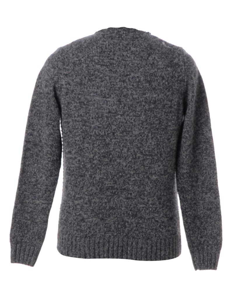 Beyond Retro Label Label Dark Grey Lace Up Jumper