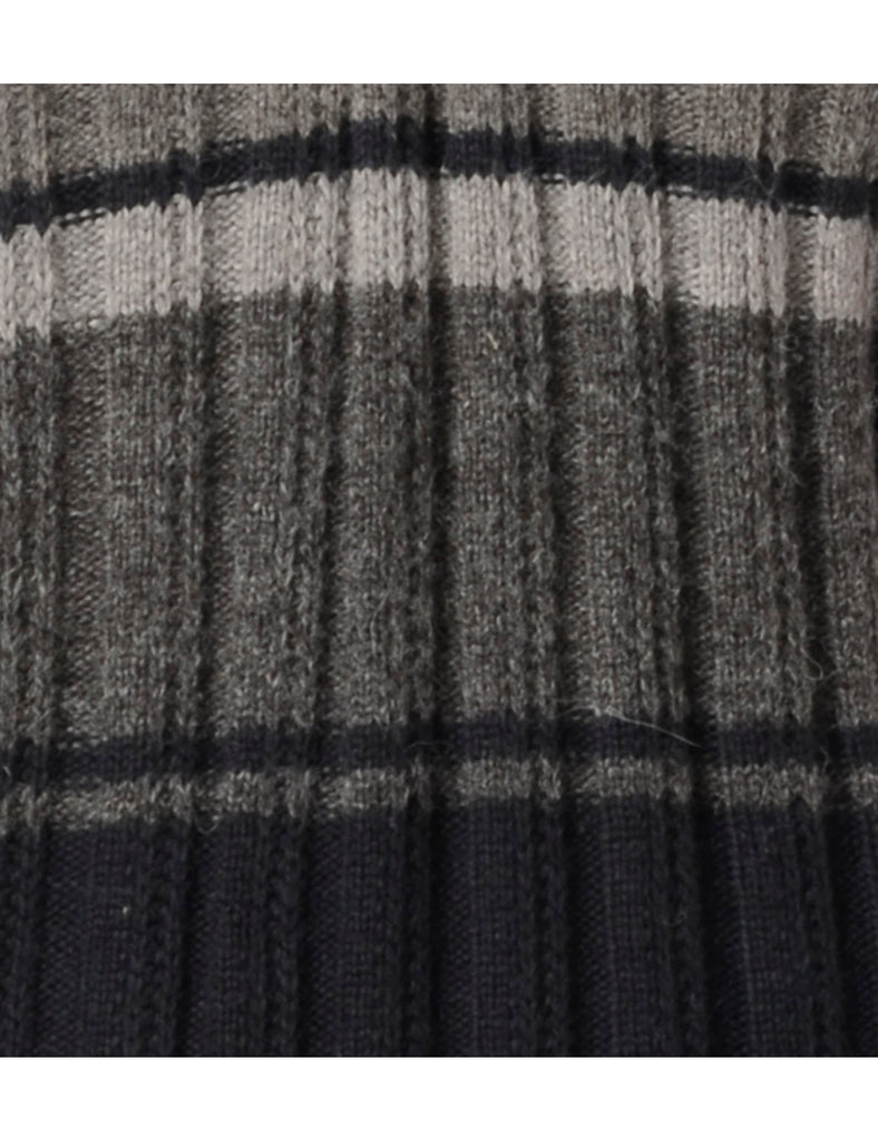Beyond Retro Label Label Dark Grey Lace Up Jumper