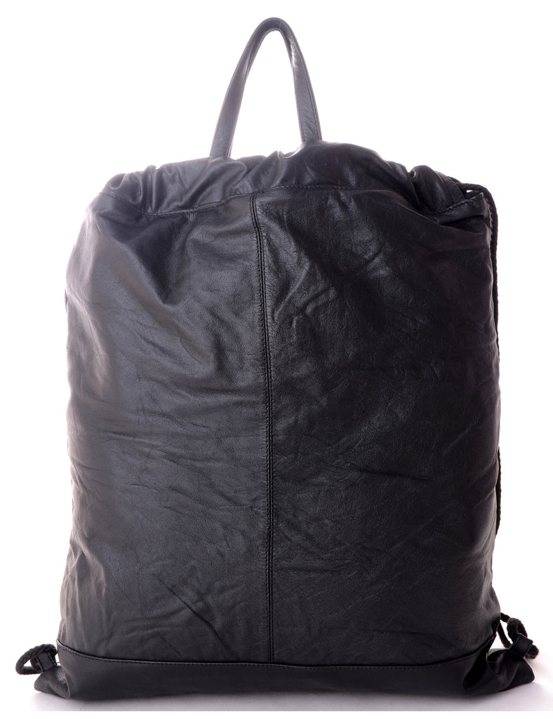 Beyond Retro Label Label Drawstring Backpack With Handle