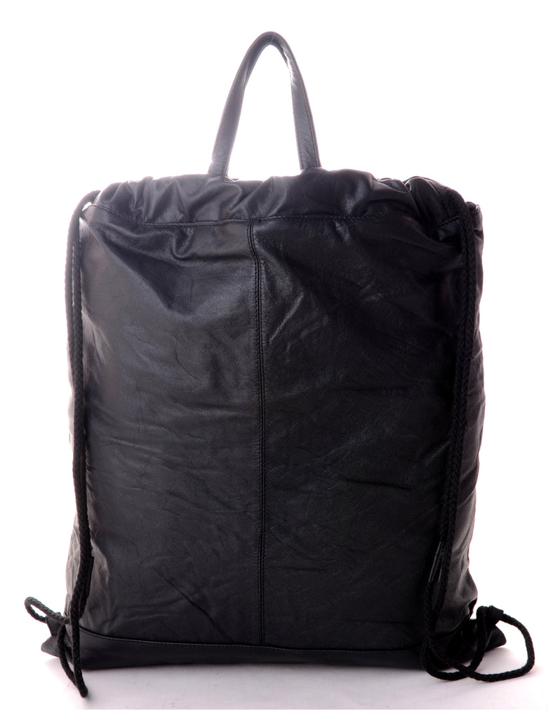 Beyond Retro Label Label Drawstring Backpack With Handle