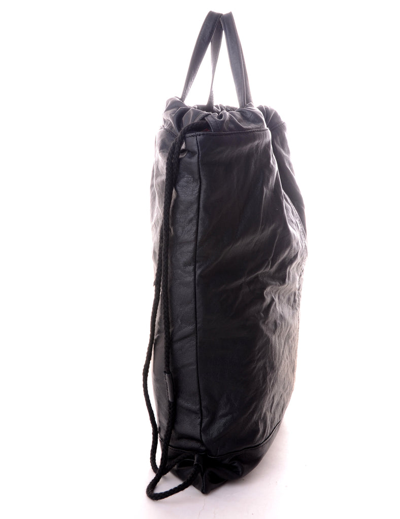 Beyond Retro Label Label Drawstring Backpack With Handle