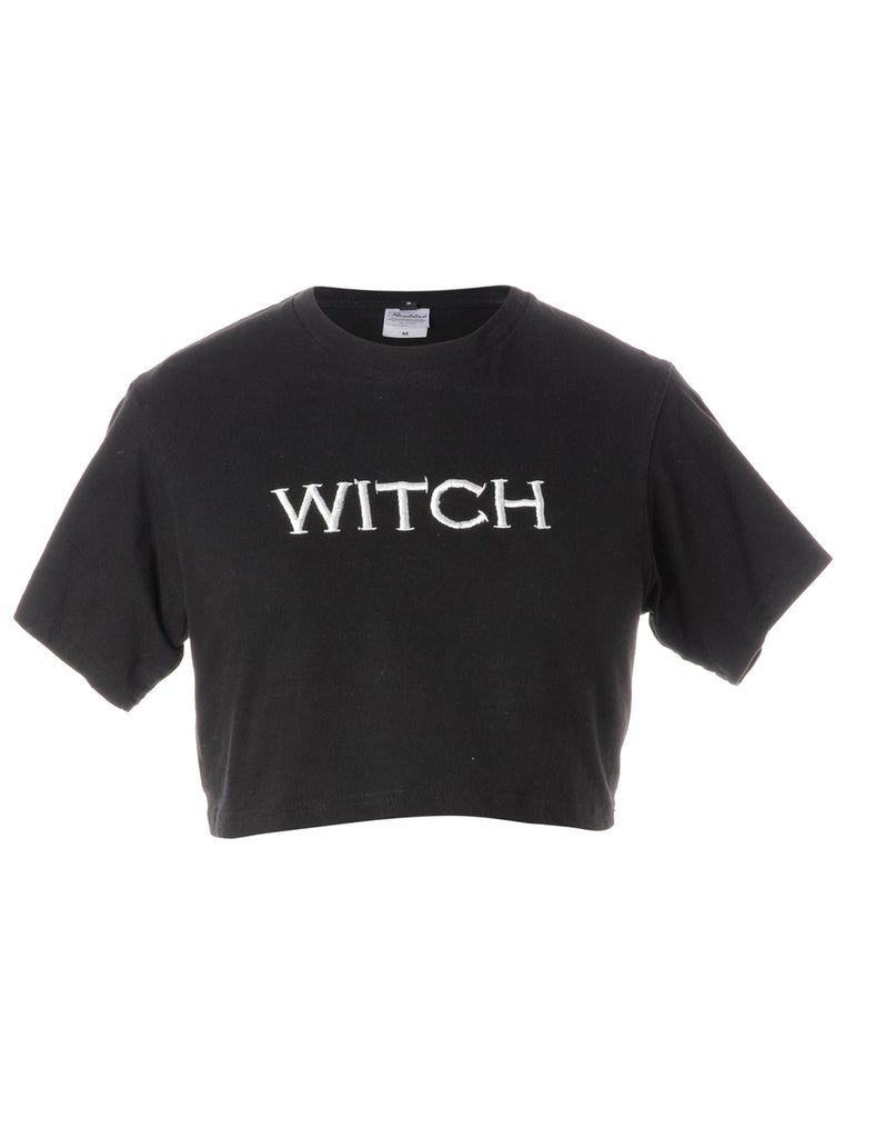 Beyond Retro Label Label Embroidered Witch Crop Top