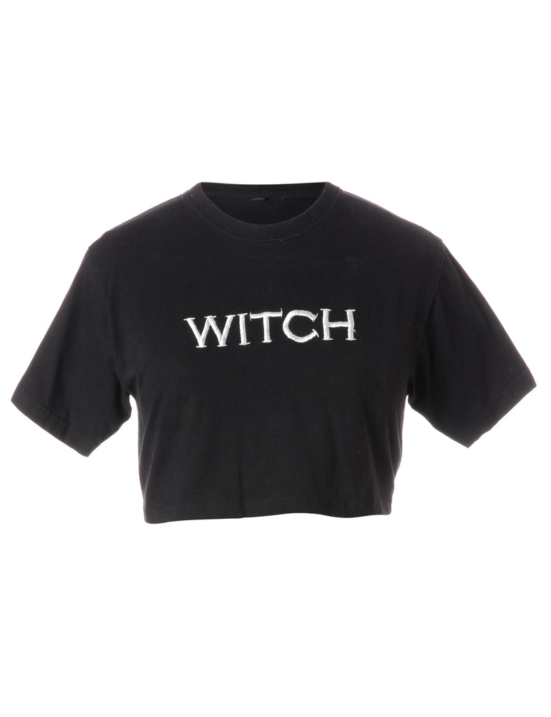 Beyond Retro Label Label Embroidered Witch Crop Top