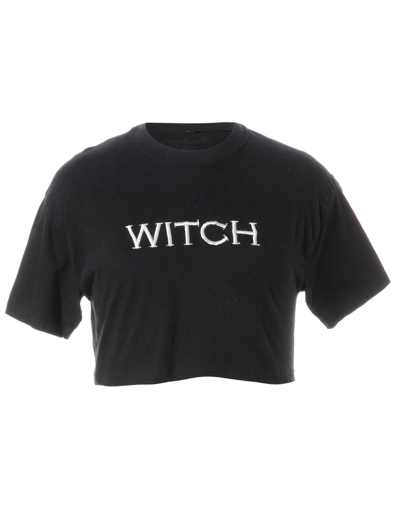 Beyond Retro Label Label Embroidered Witch Crop Top