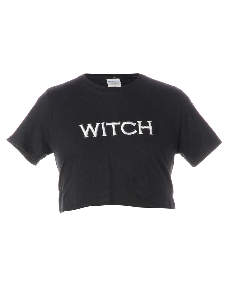 Beyond Retro Label Label Embroidered Witch Crop Top