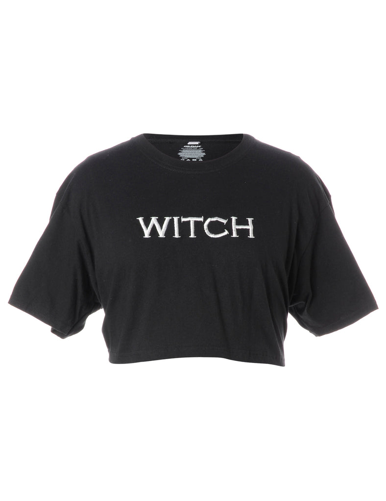 Beyond Retro Label Label Embroidered Witch Crop Top