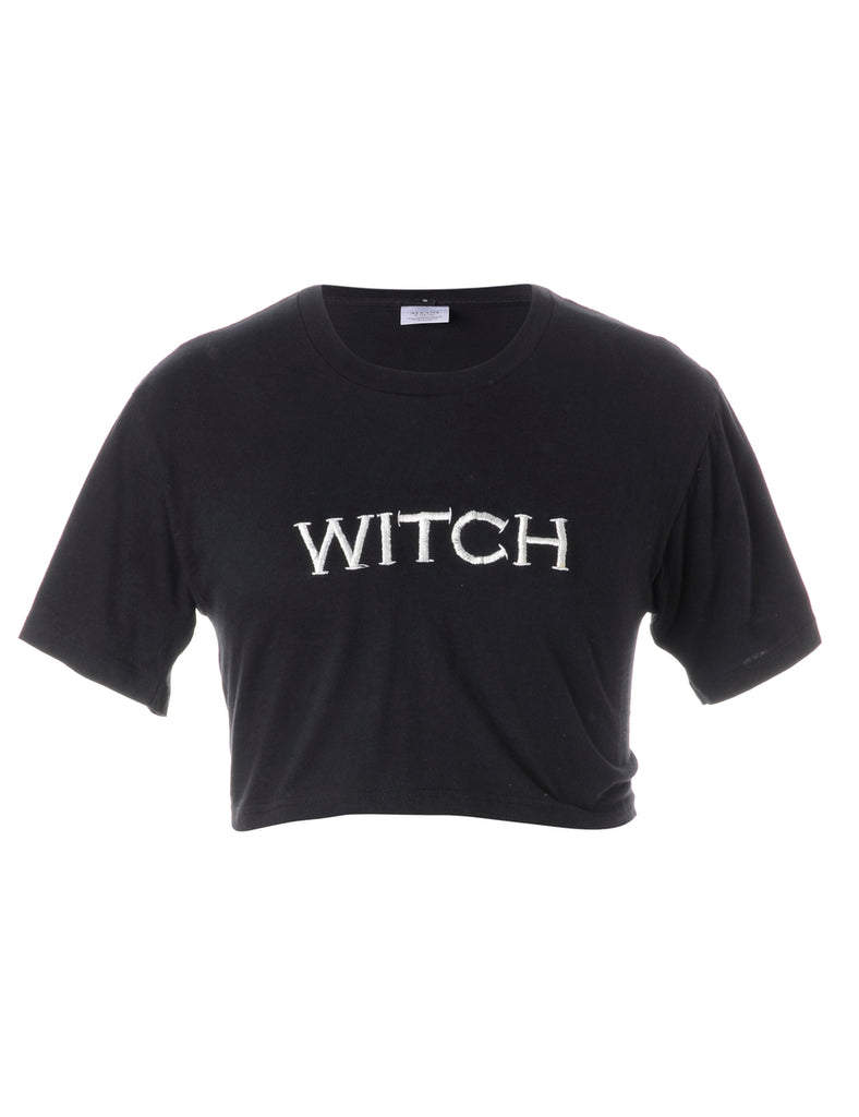 Beyond Retro Label Label Embroidered Witch Crop Top