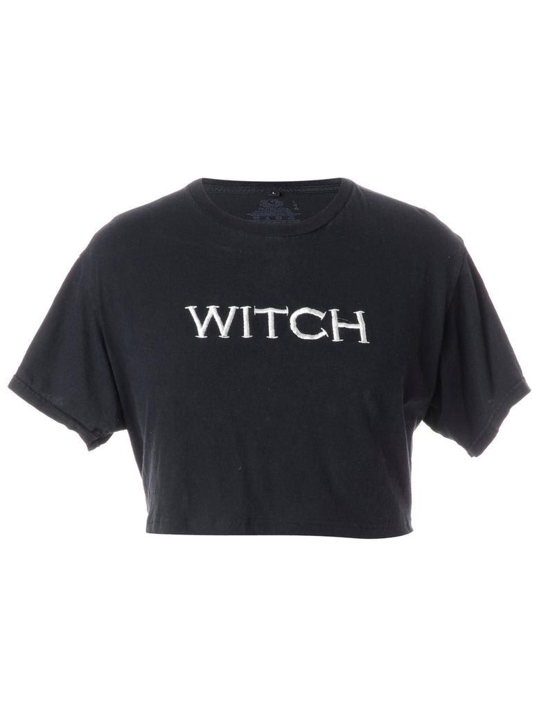 Beyond Retro Label Label Embroidered Witch Crop Top