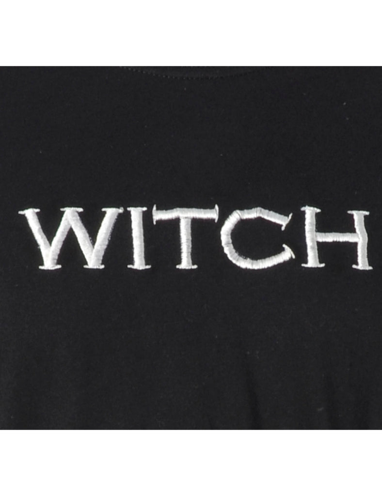 Label Embroidered Witch Crop Top