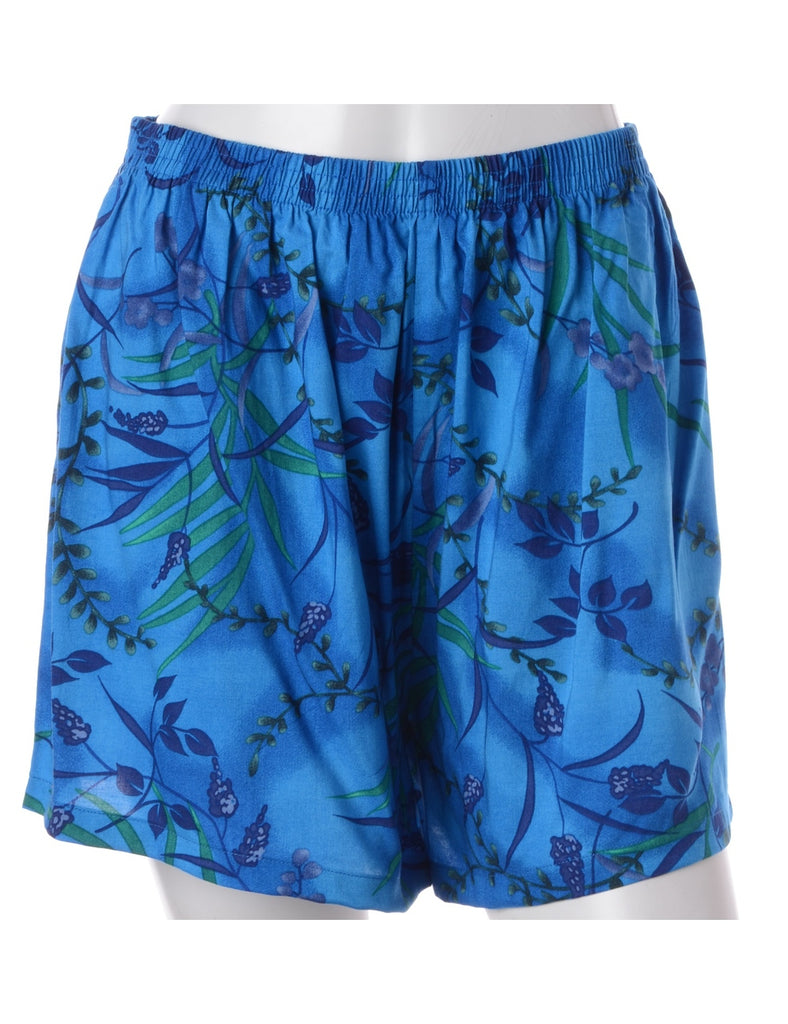Beyond Retro Label Label Foliage Print Summer Shorts