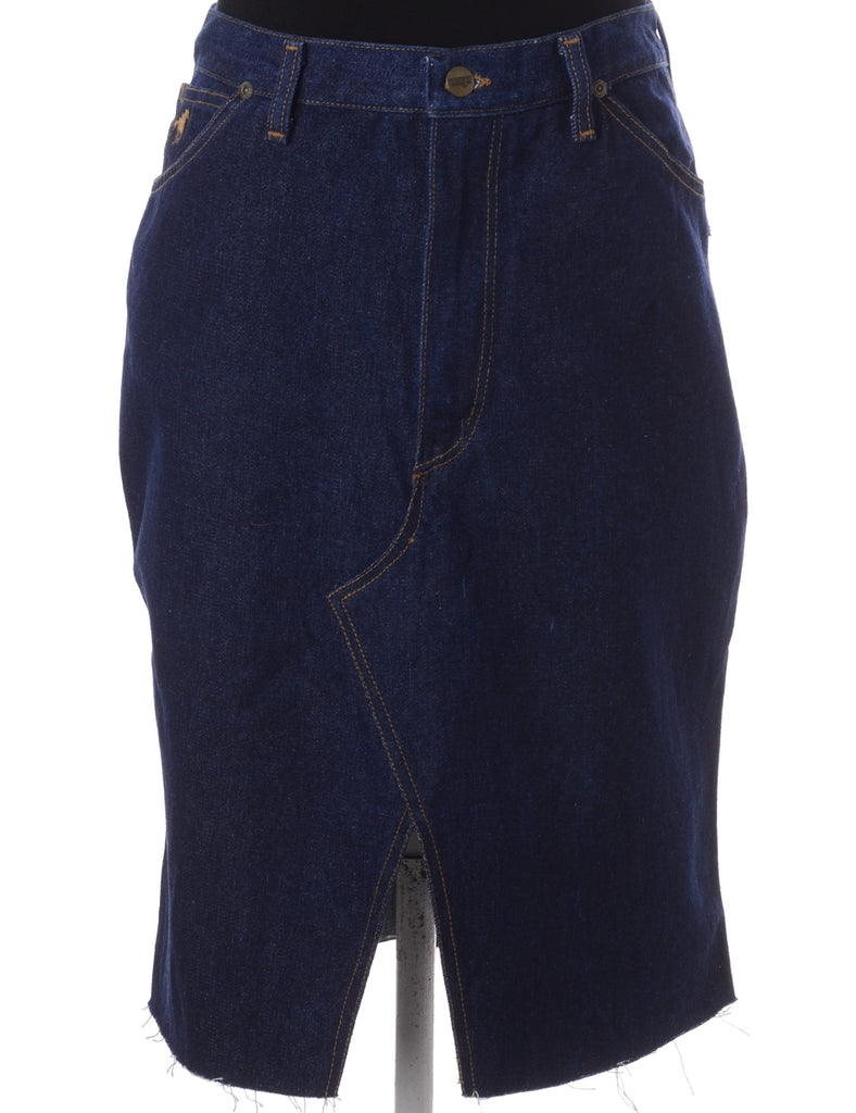Beyond Retro Label Label Freya Denim Cropped Frayed Jean Midi Skirt