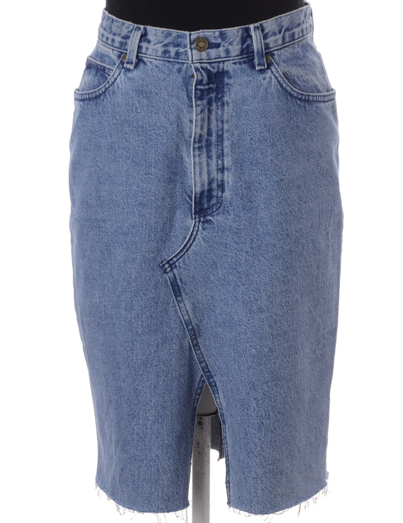 Beyond Retro Label Label Freya Denim Cropped Frayed Jean Midi Skirt