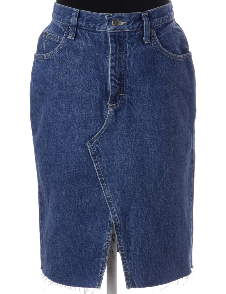 Beyond Retro Label Label Freya Denim Cropped Frayed Jean Midi Skirt