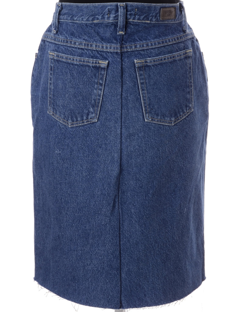 Beyond Retro Label Label Freya Denim Cropped Frayed Jean Midi Skirt