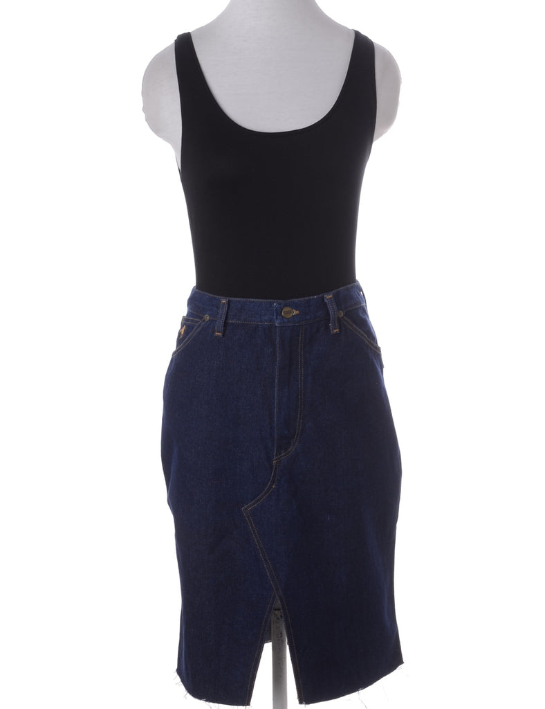 Beyond Retro Label Label Freya Denim Cropped Frayed Jean Midi Skirt