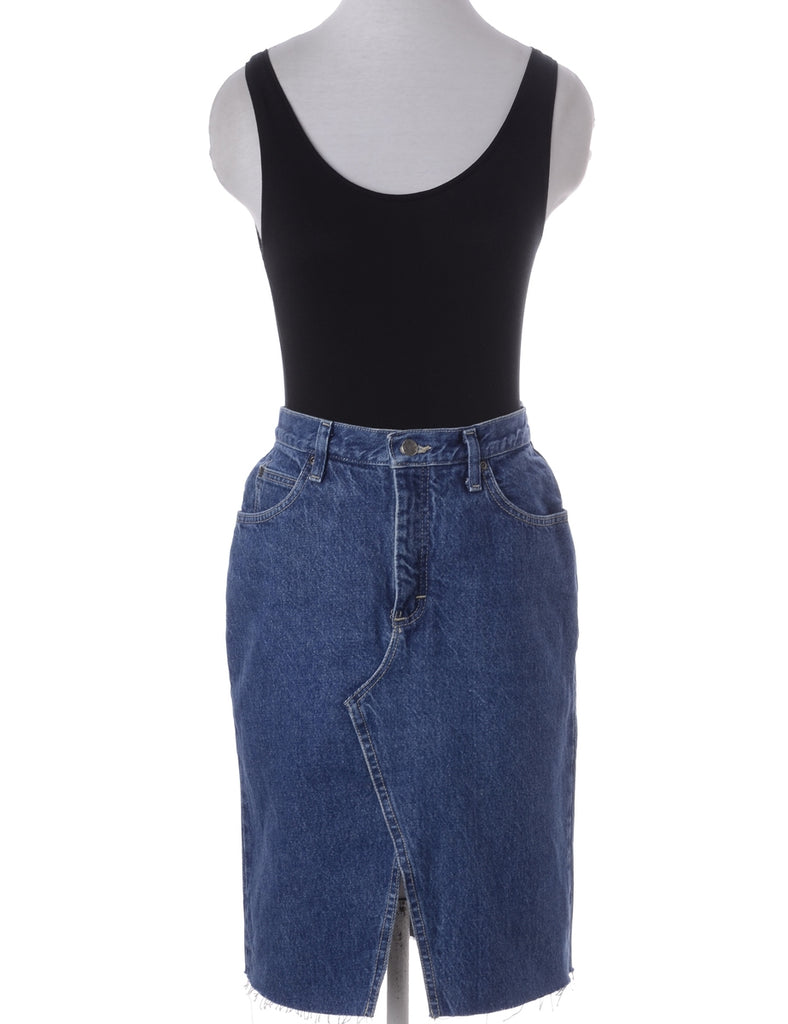 Beyond Retro Label Label Freya Denim Cropped Frayed Jean Midi Skirt