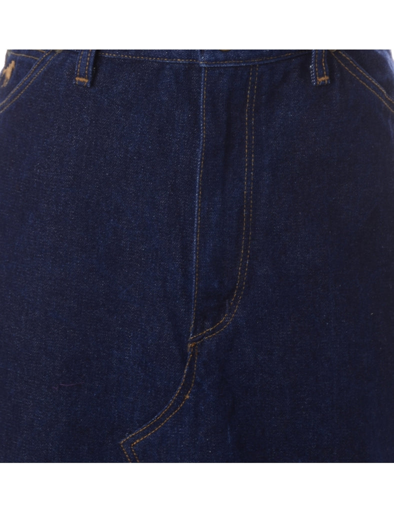Beyond Retro Label Label Freya Denim Cropped Frayed Jean Midi Skirt