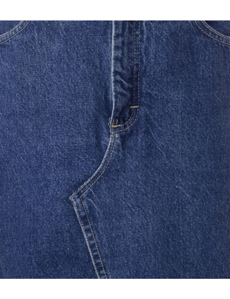 Beyond Retro Label Label Freya Denim Cropped Frayed Jean Midi Skirt