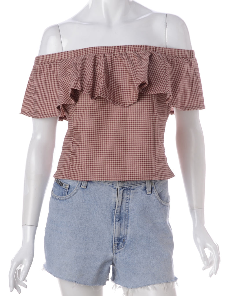 Beyond Retro Label Label Frill Printed Top