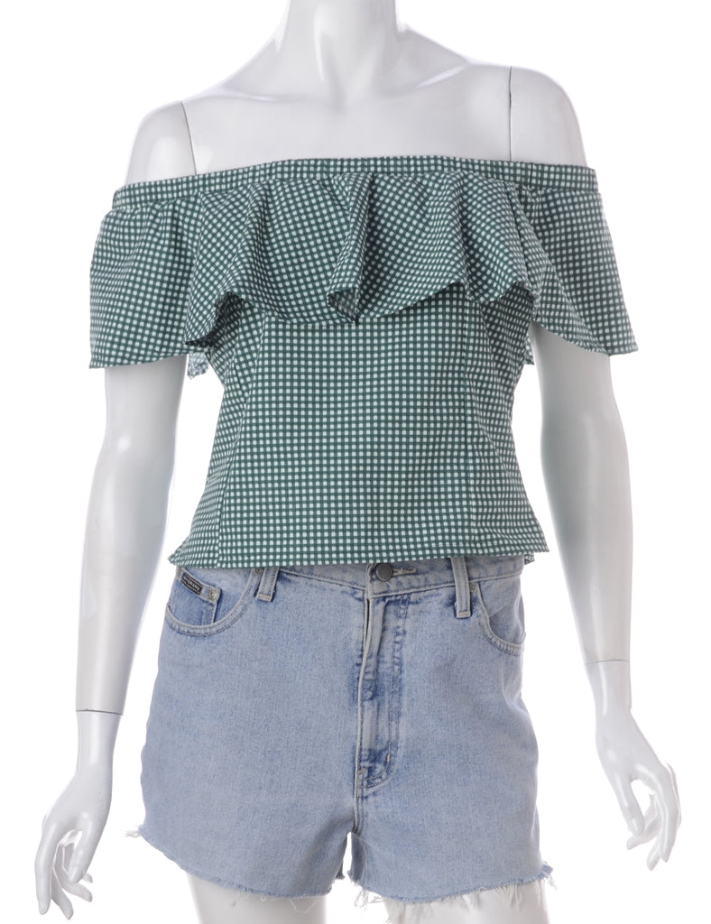 Beyond Retro Label Label Frill Printed Top