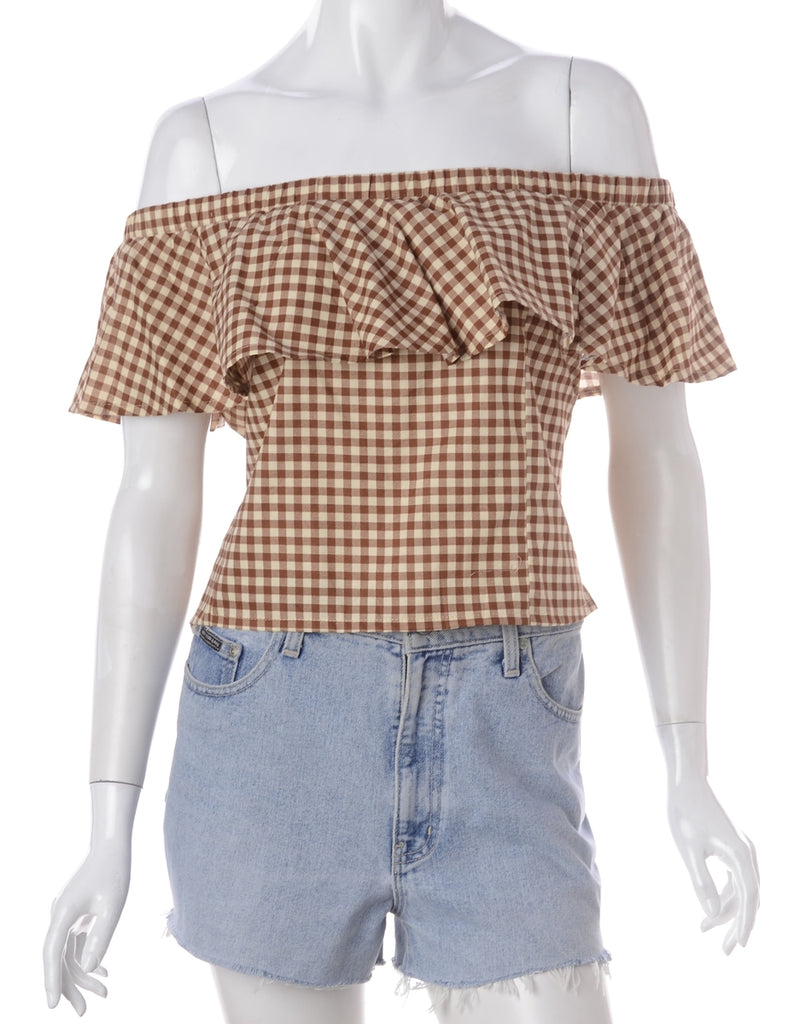Beyond Retro Label Label Frill Printed Top