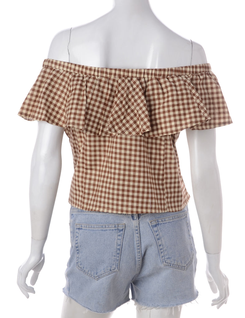 Beyond Retro Label Label Frill Printed Top