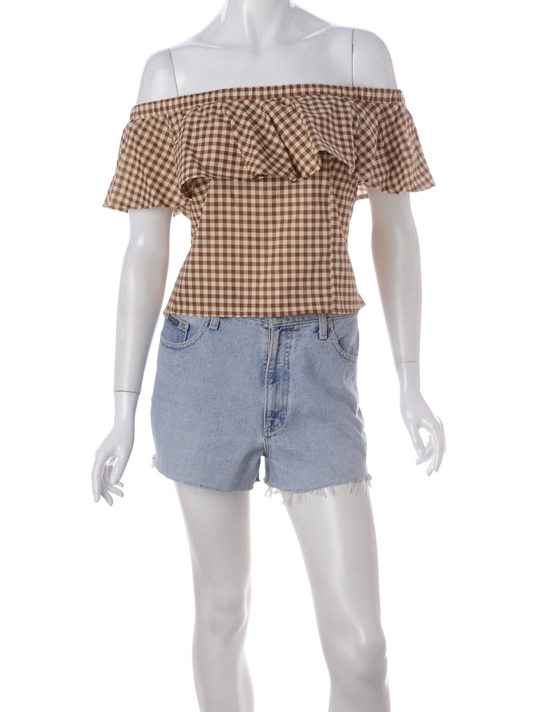 Beyond Retro Label Label Frill Printed Top