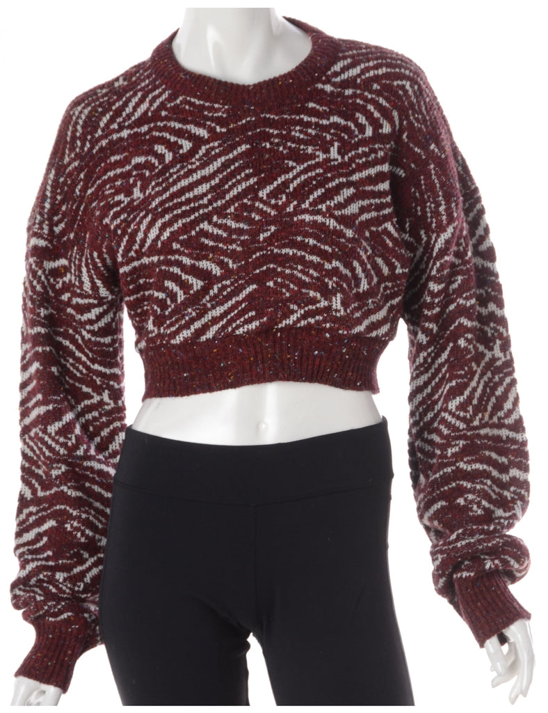 Beyond Retro Label Label Graphic Pattern Cropped Jumper