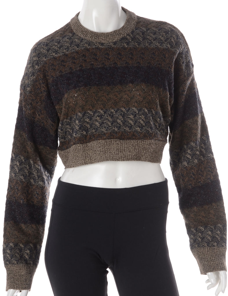 Beyond Retro Label Label Graphic Pattern Cropped Jumper
