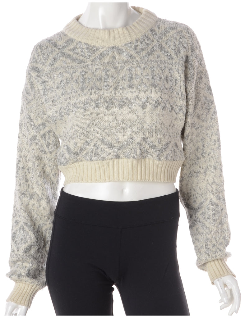 Beyond Retro Label Label Graphic Pattern Cropped Jumper
