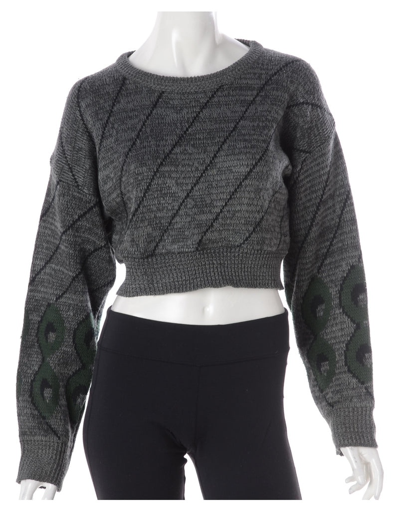 Beyond Retro Label Label Graphic Pattern Cropped Jumper