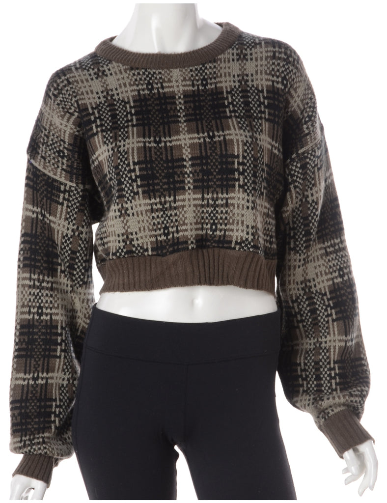 Beyond Retro Label Label Graphic Pattern Cropped Jumper
