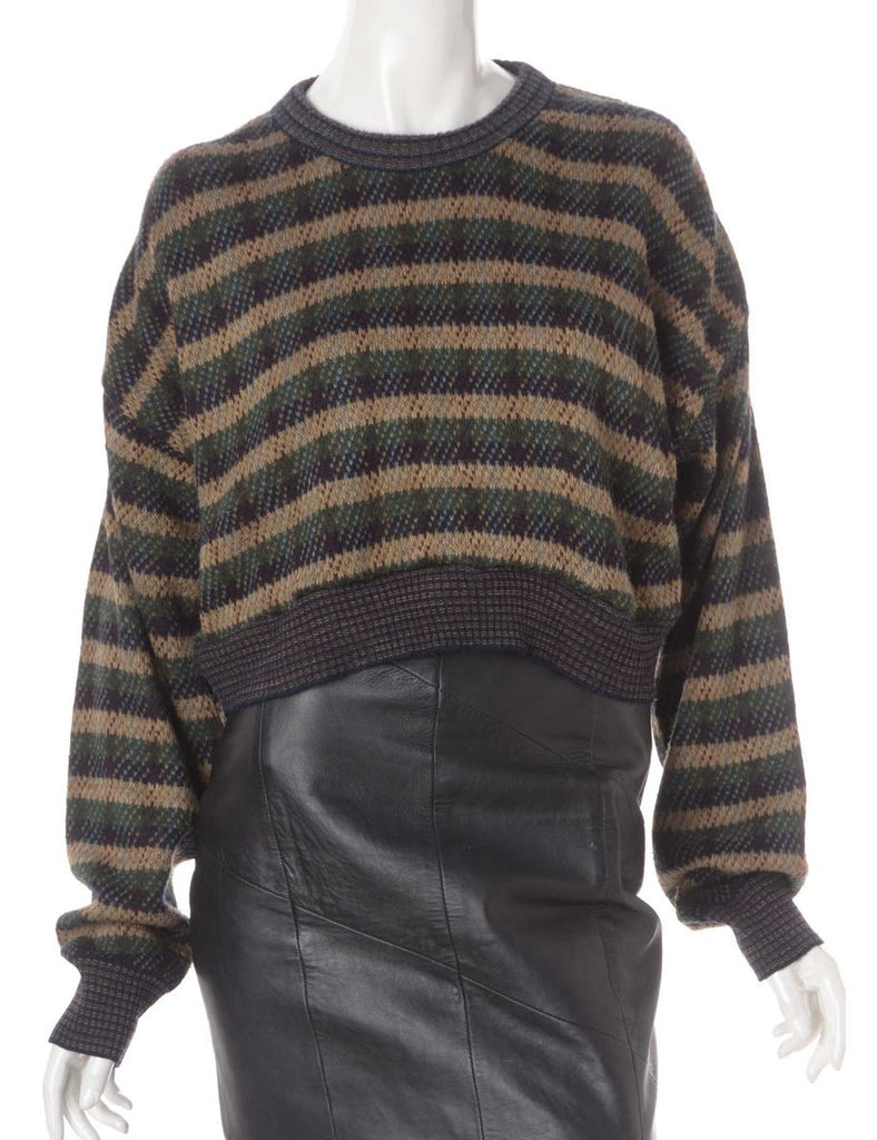 Beyond Retro Label Label Graphic Pattern Cropped Jumper