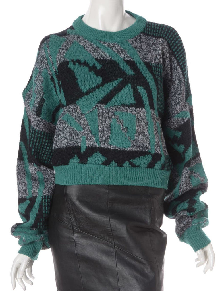 Beyond Retro Label Label Graphic Pattern Cropped Jumper