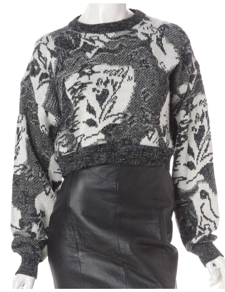 Beyond Retro Label Label Graphic Pattern Cropped Jumper
