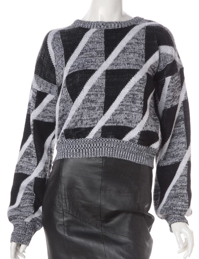 Beyond Retro Label Label Graphic Pattern Cropped Jumper