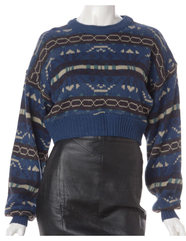 Beyond Retro Label Label Graphic Pattern Cropped Jumper