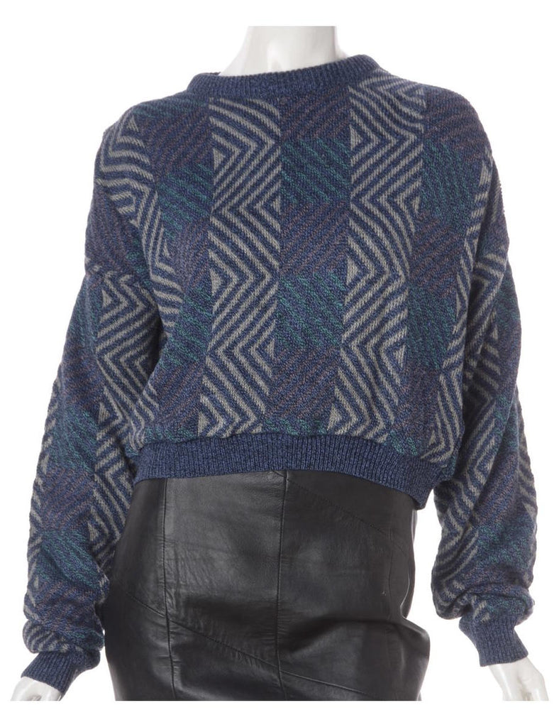 Beyond Retro Label Label Graphic Pattern Cropped Jumper